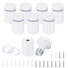 8 Pcs 3/4"x1-1/4" Standoff Screws, Stainless Steel Bathroom Mirror Wall Mounting Hardware Kit with Screws & Anchors for Acrylic Glass Sign Advertising