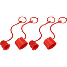 2Set Hydraulic Coupler Dust Cap and Plug, Male Dust Cap Female Plug Cover Hydraulic Quick Disconnect Port Plug Fitting for 1"Flat Face Couplers, Red