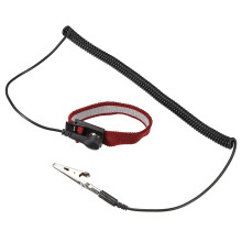 Anti Static Wrist Straps, ESD Components, Stainless Steel Magnetic Tray Grounding Wire Alligator Clip Red Black 3pcs