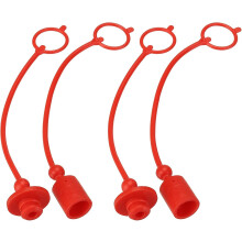 2Set Hydraulic Coupler Dust Cap and Plug, Male Dust Cap Female Plug Cover Hydraulic Quick Disconnect Port Plug Fittings for 3/8"Flat Face Couplers, Re
