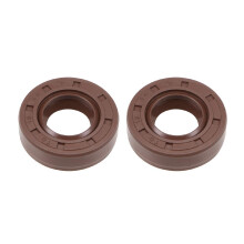 Oil Seal 12mm Inner Dia 24mm OD 7mm Thick Fluorine Rubber Double Lip Seals 2Pcs