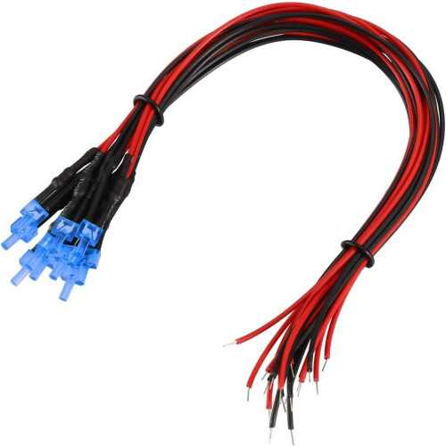 10Pcs 2mm Pre Wired LED, Blue DC6-12V Diffused Lens, Light Emitting Diodes