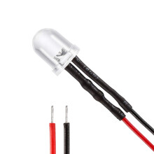 10Pcs 8mm Pre Wired LED, White DC3-6V Clear Lens, Light Emitting Diodes