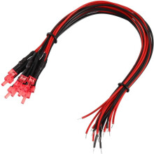 10Pcs 2mm Pre Wired LED, Red DC6-12V Diffused Lens, Light Emitting Diodes