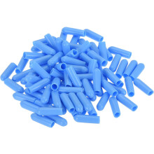 100Pcs Rubber End Caps 4mm ID Vinyl PVC Round Tube Bolt Cap Cover Screw Thread Protectors Light Blue