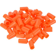 100pcs Rubber End Caps 10mm ID Vinyl Round Tube Bolt Cap Cover Screw Thread Protectors Orange