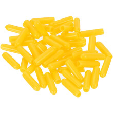 50pcs Rubber End Caps 3mm(1/8 inch) ID Vinyl Cap Cover Screw Protectors Yellow