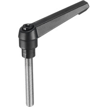 Adjustable Clamping Lever Handle M8 x 50mm Metric 304 Stainless Steel Male Threaded Stud Hand Knobs Push Button Ratchet Rotating Screw Handles Bolts w
