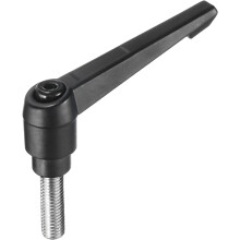 Adjustable Clamping Lever Handle M10 x 30mm Metric 304 Stainless Steel Male Threaded Stud Hand Knobs Push Button Ratchet Rotating Screw Handles Bolts