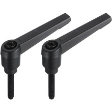 M5 x 25mm Handle Adjustable Clamping Lever Thread Push Button Ratchet Male Threaded Stud Knobs Locking Rotating Screw Handles Quick Release Bolt Black