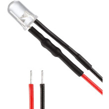 20Pcs 5mm Pre Wired LED, Orange DC3-5V Clear Lens, Light Emitting Diodes