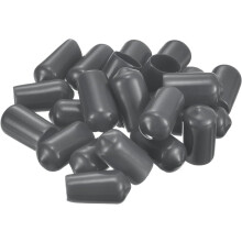50pcs Rubber End Caps 11.5mm(7/16") ID Vinyl PVC Round Tube Bolt Cap Cover Screw Thread Protectors Dark Grey