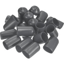 100pcs Rubber End Caps 13.5mm(1/2") ID Vinyl PVC Round Tube Bolt Cap Cover Screw Thread Protectors Dark Grey
