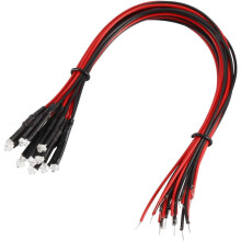 20Pcs 1.8mm Pre Wired LED, Warm White DC6-12V Clear Lens, Light Emitting Diodes