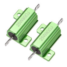 25W 80 Ohm 5% Aluminum Housing Resistor Screw Tap Chassis Mounted Aluminum Case Wirewound Resistor Load Resistor Green Tone 2 Pcs
