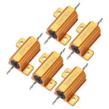25W 15 Ohm 5% Aluminum Housing Resistor Screw Tap Chassis Mounted Aluminum Case Wirewound Resistor Load Resistors Gold Tone 5 Pcs