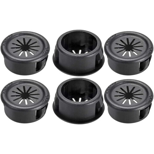 19mm Mounted Dia Cable Hose Snap Bushing Grommet Protector Black 6pcs