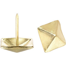 Upholstery Nails Tacks 19mm Square Head 21mm Height Antique Furniture Nails Pins Gold Tone 10 Pcs