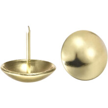 Upholstery Nails Tacks 25mm Dia 25mm Height Round Thumb Push Pins Gold Tone for Furniture Sofa Headboards, 10 Pcs