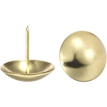 Upholstery Nails Tacks 30mm Dia 30mm Height Round Thumb Push Pins Gold Tone for Furniture Sofa Headboards, 20 Pcs