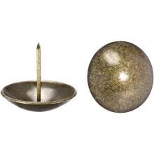Upholstery Nails Tacks 40mm Dia 37mm Height Retro Round Thumb Push Pins Bronze Tone for Furniture Sofa Headboards, 10 Pcs