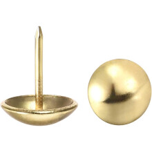 Upholstery Nails Tacks 16mm Dia 20mm Height Round Thumb Push Pins Gold Tone for Furniture Sofa Headboards, 40 Pcs