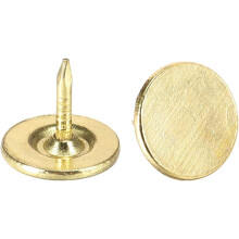 Upholstery Nails Tacks 11mmx10mm Flat Head Furniture Nail Gold Tone for Furniture Sofa Headboards, 50 Pcs