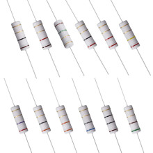 60 Pcs 5W Metal Oxide Film Resistor 1R,1.2R,1.5R,2R,2.2R,2.4R,2.7R,3R,3.3R,5.1R,6.8R,10R Ohm