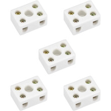 2 Way Ceramics Terminal Blocks Porcelain Ceramic Connectors for Electrical Wire Cable 5pcs