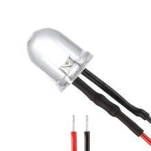 10Pcs 10mm Pre Wired LED, White DC3-6V Clear Lens, Light Emitting Diodes