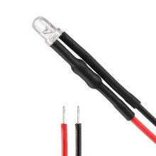 20Pcs 3mm Pre Wired LED, Warm White DC24V Clear Lens, Light Emitting Diodes