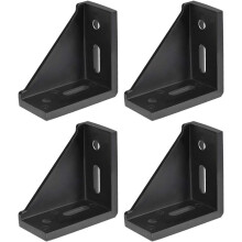 Inside Corner Bracket Gusset, 80mm x 80mm for 4040 Series Aluminum Extrusion Profile, 4 Pcs (Black)