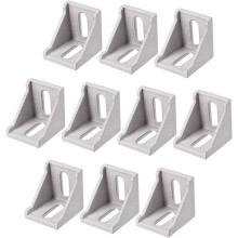 Inside Corner Bracket Gusset, 40mm x 40mm for 4040 Series Aluminum Extrusion Profile, 10 Pcs (Silver)