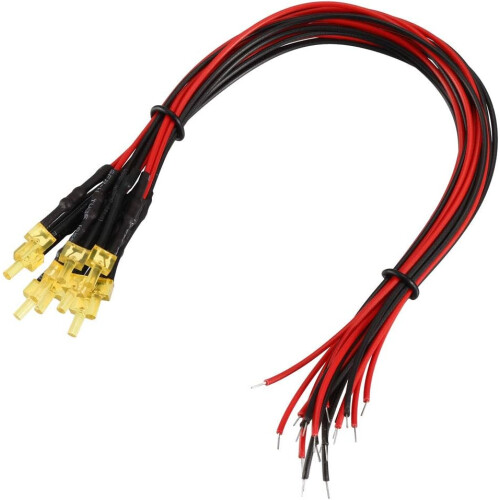 20Pcs 2mm Pre Wired LED, Orange DC6-12V Diffused Lens, Light Emitting Diodes