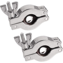 2 Pcs Vacuum Clamp 41mm X 20mm KF16 Single Pin Clamp Wing Nut W Center Ring for Ferrule TC