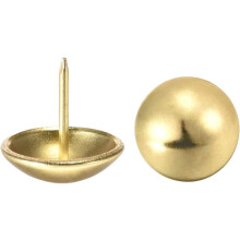 Upholstery Nails Tacks 18mm Dia 17mm Height Round Thumb Push Pins Gold Tone for Furniture Sofa Headboards, 60 Pcs