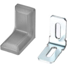28x18mm Cabinet Cupboard Shelf Corner Brace Plate Right Angle Bracket Gray 10pcs