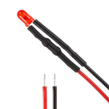 20Pcs 3mm Pre Wired LED, Red DC12V Diffused Lens, Light Emitting Diodes