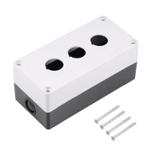 Push Button Switch Control Station Box 22mm 3 Holes Black and Light Gray