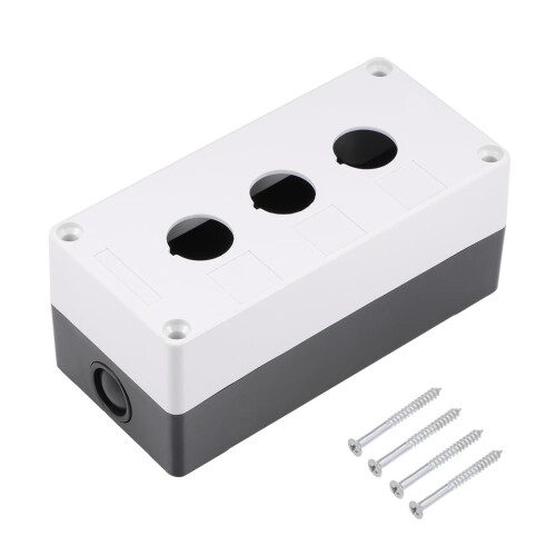 Push Button Switch Control Station Box 22mm 3 Holes Black and Light Gray