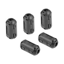 5mm Ferrite Cores Ring Clip-On RFI EMI Noise Suppression Filter Cable Clip, Black 5pcs
