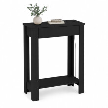 (1 Drawer, Black) Hallway Console Table with USB Ports and Shelf