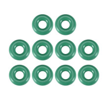Fluorine Rubber O-Rings, 10mm OD 3mm ID 3.5mm Width FKM Seal Gasket for Machinery Plumbing, Green, Pack of 10