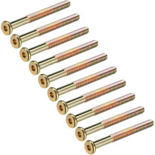 M8x80mm Furniture Screw Hex Socket Machine Screws Zinc Plated Fasteners Bolts Half Thread Carbon Steel 10Pcs