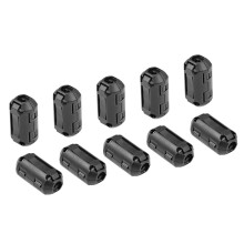 4.7-6.7mm Ferrite Cores Ring Clip-On RFI EMI Noise Suppression Filter Cable Clip, Black 10pcs