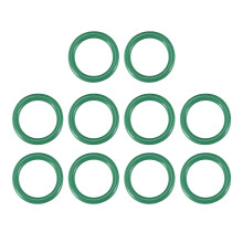 Fluorine Rubber O-Rings, 15mm OD 11mm ID 2mm Width FKM Seal Gasket for Machinery Plumbing, Green, Pack of 10