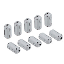 3.5-5mm Ferrite Cores Ring Clip-On RFI EMI Noise Suppression Filter Cable Clip, Gray 10pcs