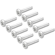 M6x30mm Phillips Head Machine Screws Zinc Plated Cross Screw Leather Fasteners Bolts, Full Thread Carbon Steel 10Pcs