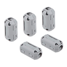 7mm Ferrite Cores Ring Clip-On RFI EMI Noise Suppression Filter Cable Clip, Grey 5pcs