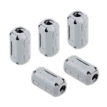 9mm Ferrite Cores Ring Clip-On RFI EMI Noise Suppression Filter Cable Clip, Grey 5pcs